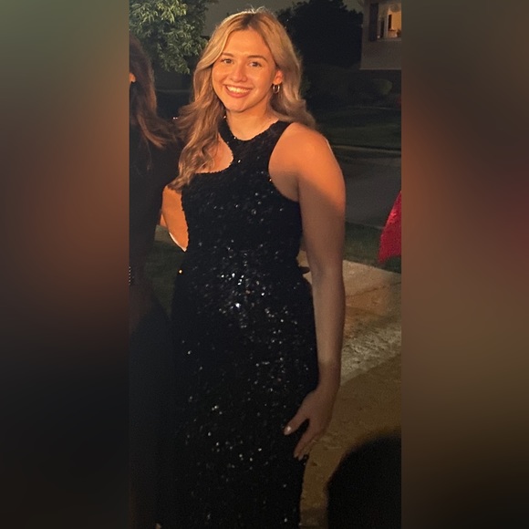 CLUB L LONDON Black Seduce Me Sequin Midi Dress - Picture 10 of 10